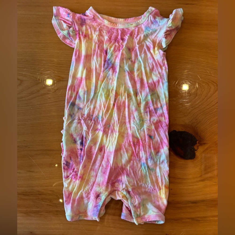 Posh Peanut Pastel Tie-Dye Baby Romper